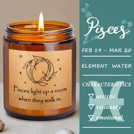 Funny Birthday Gifts for Women Men, Unique Pisces Candle Bday Gifts for Best Friends Woman Man Mom Sister Girlfriend 21st 30th 40th 50th, Fun Present for Grandma Wife Husband Frendship Ideas