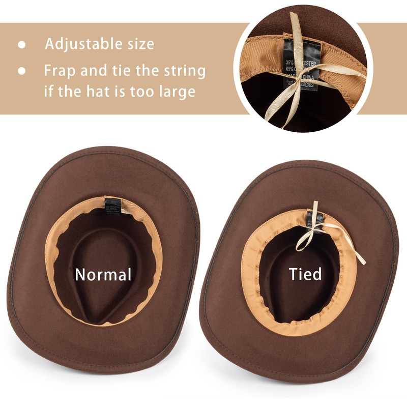 Black Cowboy Cowgirl Hat for Men and Women Western Style