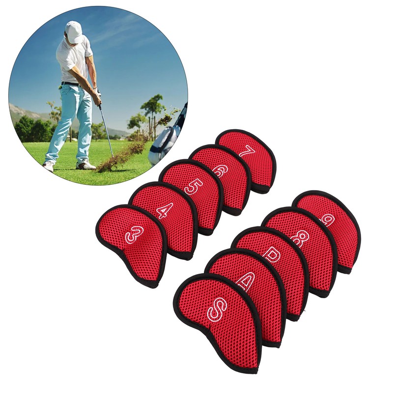 10pcs Golf Iron Covers Set with Numbers Waterproof Golf Head