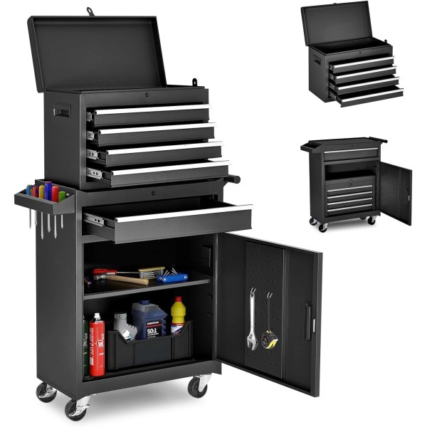 Tool Chest,5-Drawer Rolling Tool Storage Cabinet with Enhanced Packaging, Detach