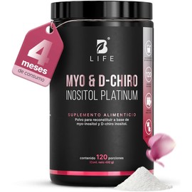 Myo y D-Chiro Inositol 120 días de consumo. Mezcla de 40:1. Myo & D-Chiro Inositol Platinum 492 Gramos. B Life