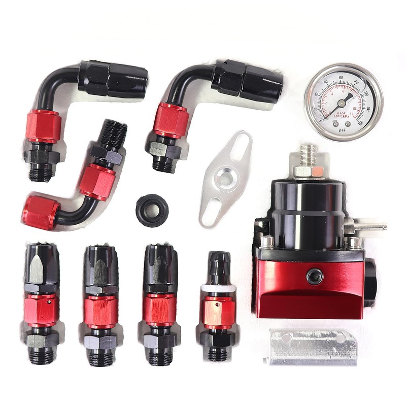 JGhyperX EFI Fuel Pressure Regulator Kit 0-100psi with Gauge 6AN