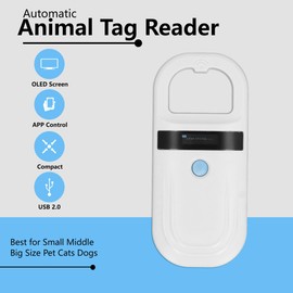 Pet Microchip Reader Scanner,Reachargeable Data Storage Animal Tag Reader Portable 134.2KHz 128 Records Data Storage Animal Chip Scanner for Pet Livestock Wildlife 5V