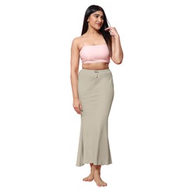 Jaanvi Fashion Women Cotton Fish Cut Petticoat Skirt Comfortable Clothes, lightgrey