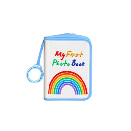 XFveiwoo Baby's My First Family Photo Album for Baby Holds 21 4x6 Photos, Baby Photo Album Soft Cloth Book My First Album for 4x6 Baby Shower Kids Toddlers Pictures Toddler Photo Album (Blue)