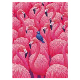 Graphinee Jigsaw Puzzles for Adults 1000 Pieces, Pink Flamingo Puzzles, Difficult Challenging Funny Game with Family Friends