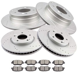 OCPTY Brakes and Rotors Kits, Disc Brakes Rotors and Ceramic Pads Front Rear for 2009-2015 for Hyundai Sonata, 2011-2016 for Kia Optima