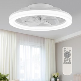 URANZL 20" Smart Ceiling Fan with Light - DC Motor, Remote Control, Stepless Color & 6 Speeds, Ultra-Quiet for Bedroom, Kids Room, Living Room