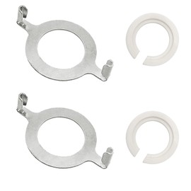 ECUDIS 2 Pcs Uno Lamp Harp Saddle Adapter Converter for E27 Sockets 1.65 Inch and 2 Pcs Uno Lamp Shade Reducing Rings E27 To E14 Adapter, Silver