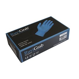 Ruvigrab - Disposable Blue Nitrile Work Gloves High Strength Gloves for Mechanics, Workshop, Industrial, Construction and Chemistry, Latex Free, Pack of 100, XL