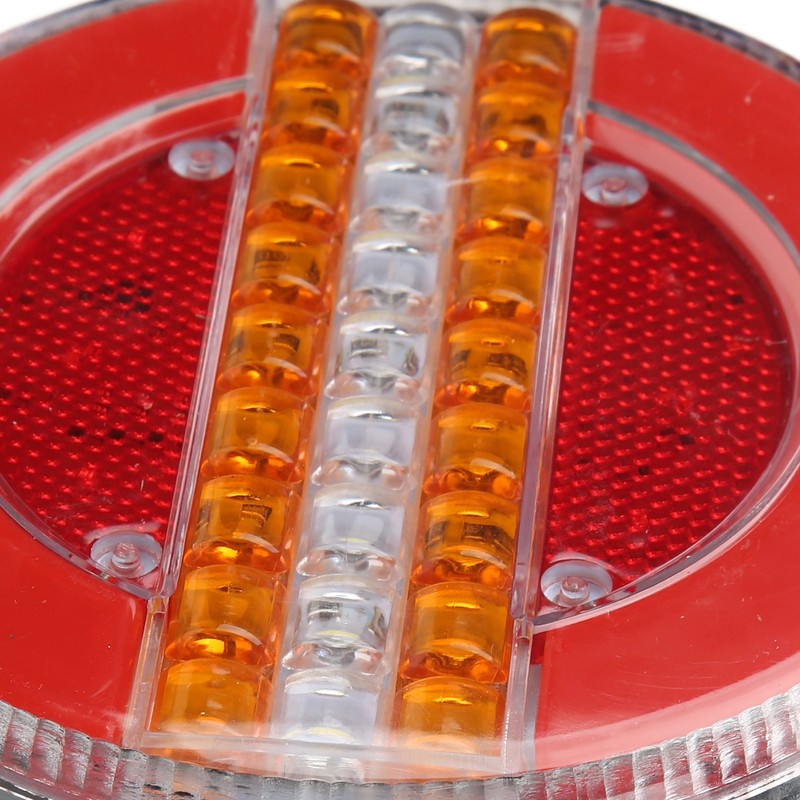 LED Round Trailer Tail Light 1200LM Stop Brake Turn Reverse