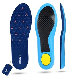 GoKick Carbon Fiber Insole with Arch Support,High Arch & Rigid Support Shoe Insert for Women & Men,Carbon Fiber Performance Insoles with PU&Gell Around for Sports. (US 10-13 (XL)