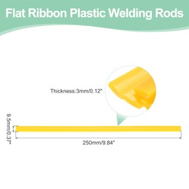 sourcing map 5 Pcs Yellow Plastic Welding Rods 9.5mm x 250mm HDPE Flat Ribbon Plastic Welding Strip for Repairing Water Tanks Forklift Pallets Trash Cans Transfer Troughs(0.4inch x 10inch)