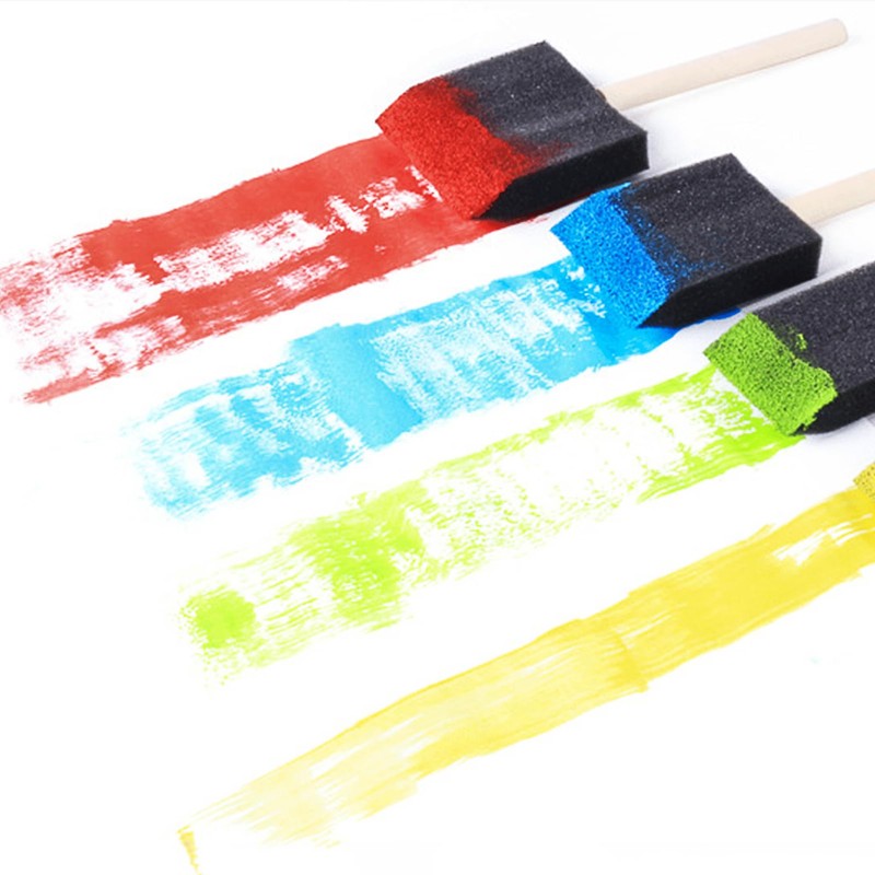10Pcs Foam Brush,4 Sizes Foam Brushes,Efficient Absorption Sponge Brush,Sponge Paint