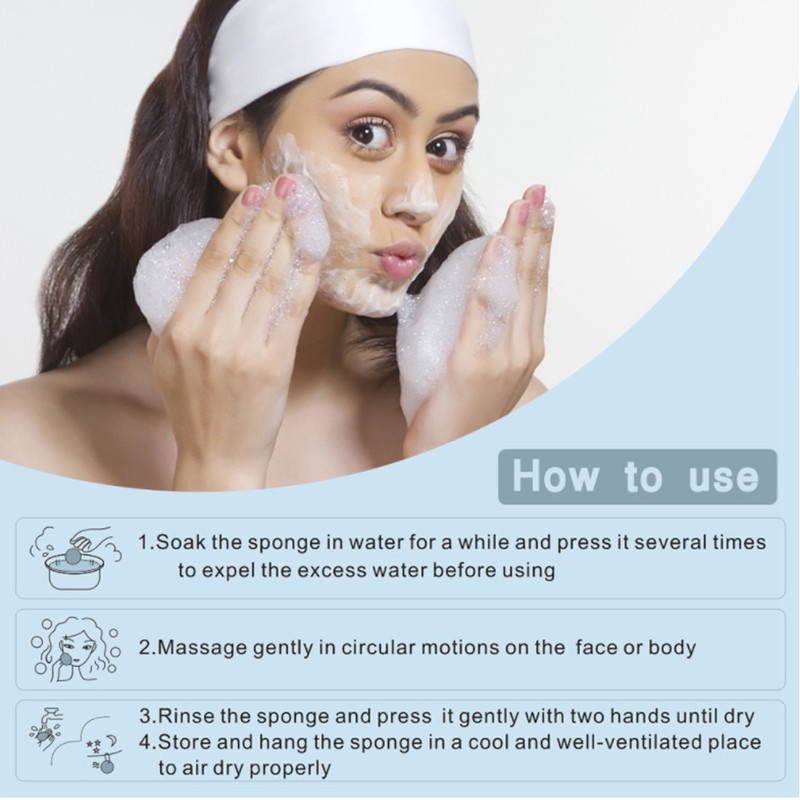 6 Color Water Drop 100% Konjac Wash Face Flutter Natural
