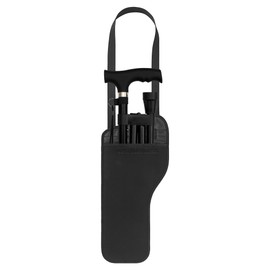 Neoprene Folding Cane Storage Bag - Water-Resistance Walking Stick Organizer Pouch, Lightweight Carrying Travel Case, Universal Fit for Foldable Canes (Cane Not Included) - Black