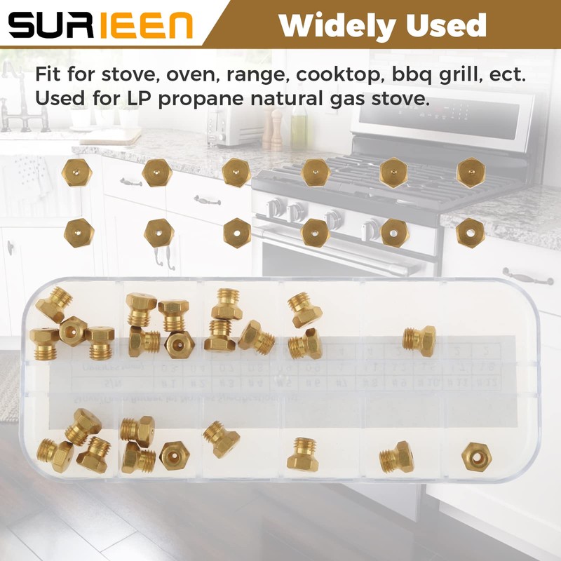 SURIEEN Range Stove Oven Orifice Conversion Kit, Natural Gas to