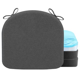 Nordjager Chair Cushions for Dining Chair Seat Set of 4, Memory Foam Chair Pads Help You Relief from Sedentary Discomfort in The Office or Kitchen and Dining Rooms(17" x 16" x 2.5", Dark Grey)
