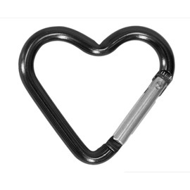 Cute Heart Shaped Carabiner Clip Aluminum Alloy Keychain, Small Carabiner Clip, Spring Snap Key Chain Clips Camping Backpack Clips Heavy Duty Carabiner Lightweight Aluminum Alloy Keychain (Black)