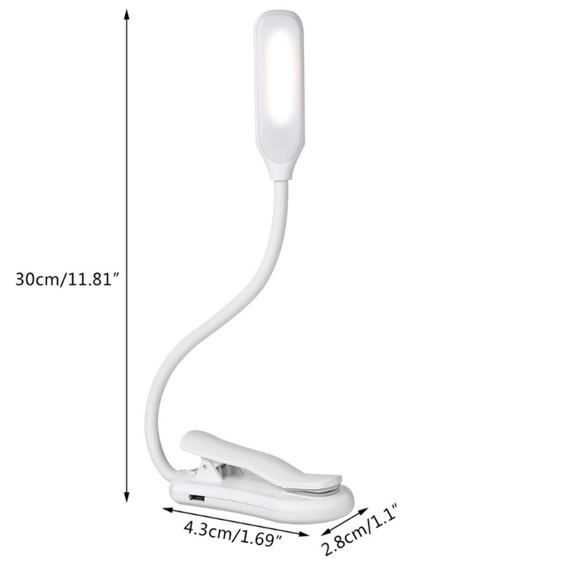 QEBIDUM Clip On Book Reading Light for Bed, Clamp On