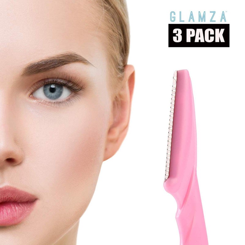 Glamza No Flick 3 Pack Eyebrow Brow Shaper Razor &
