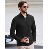 PINSPARK Men's Quarter Zip Up Pullover Mock Neck Sweatshirts Long