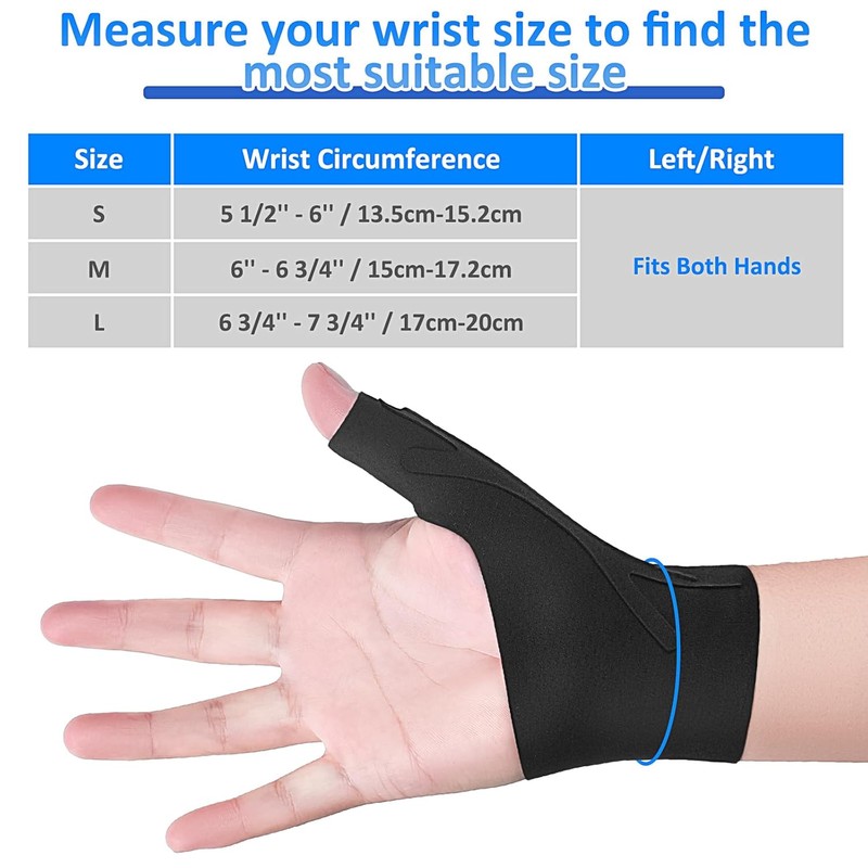 VMINZP Thumb Wrist Brace Copper Compression Stabilizer Fits Left or