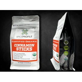 Spice Profile | USDA Organic Cassia Cinnamon Stick Flat Barks | 3rd Party Tested - Heavy Metals, ETOs & Pesticides | Resealable 3.5oz Pouch | Dalchini
