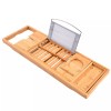Unbranded Bamboo Extendable Bath Caddy Tray - Tub Rack, Wine