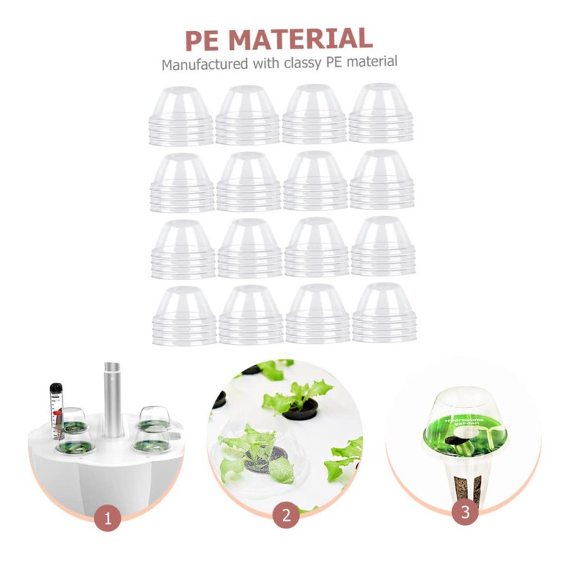 Levemolo 150Pcs Transparent Humidity Domes for Hydroponic Plants Protective Planter