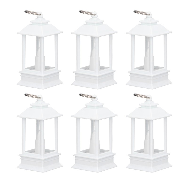 6PCS Ramadan Decorative Lights House Shape Plastic Wind Light Fireplace