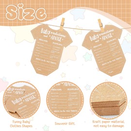 Minicloss 25 Pcs Baby Prediction Cards Set, Baby Gender Reveal Gifts Cards,Vellum Baby Shower Prediction and Advice Card for Baby Shower Games Party Decorations- Guess Gender, Birthdate, Weight, etc