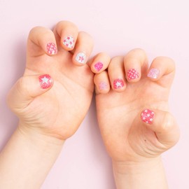 Nail Wraps for Kids, Non-Toxic Premium Nail Stickers for Kids, Self-Adhesive, Long-Lasting Nail Art for Girls, Includes Nail File, 2-Pack/60 Count (3-7 yo, Glitter Pack)