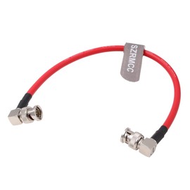 SZRMCC 12G HD SDI Video Cable Right Angle BNC Male to Male 4K Coaxial Cable LV-61S 75ohm for ARRI RED Camera Monitor Blackmagic HyperDeck (Red, 2 cm)