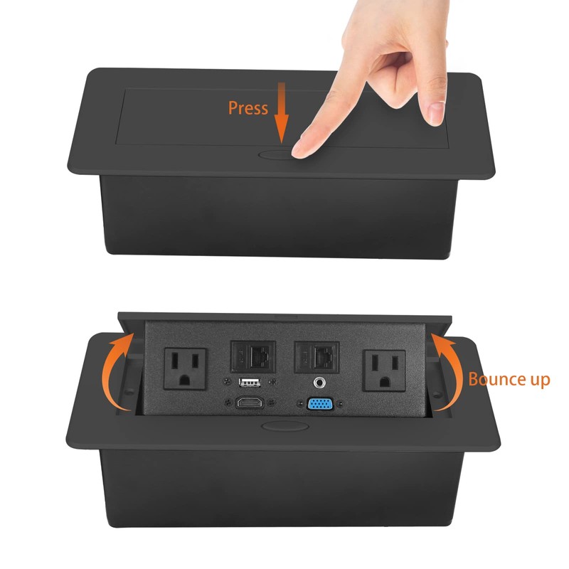 Table Pop up Power Strip Box Desktop Pop Up Outlet