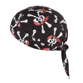 Cotton Skull Cap, Unisex Bandana Hat Pirate Headscarf Sports Headwear Sun UV Protection Cycling Bandana Running Beanie Bike Motorcycle Under Helmet Liner