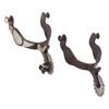 1 Pair Western Cowboy Spurs Carbon Steel Retro Floral Carving