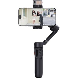 hohem Gimbal Stabilizer for Smartphone iSteady V3,Portable Phone Stabilizers with Al Tracker Detachable Remote Control Built-in Extension Rod/Tripod 3-Axis Stabilization 3-Color Fill Light (V3 Black)