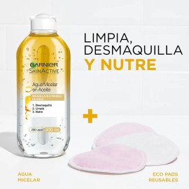Kit Micelar Garnier Bifásica 400ml + Pads Desmaquillantes