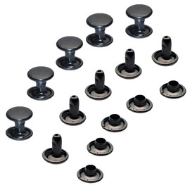 300 Sets Leather Rivets Double Cap Rivets Tube Tube Brass Metal Rivets Repairs Decoration Craft Accessories for Leather Crafts Clothing Shoes Bags Belt (Gunmetal Black)