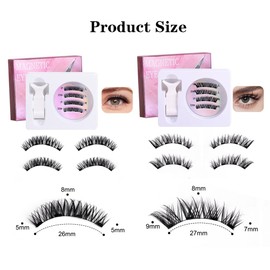 XFSRG Magnetische Wimpern Natürlicher Look Wiederverwendbares 3DMagnetische-Wimpern Langlebige Magnet Langlebige mit Zange Einfache Anwendung für Anfänger Gift
