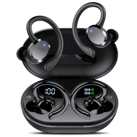 Wireless Earbuds, 2025 New Bluetooth 5.4 Headphones Sport Earphones with 68Hrs Playtime LED Display ENC Noise Cancelling Mic, IPX7 Waterproof Over Ear Ear Buds with Hook for Sports/Running