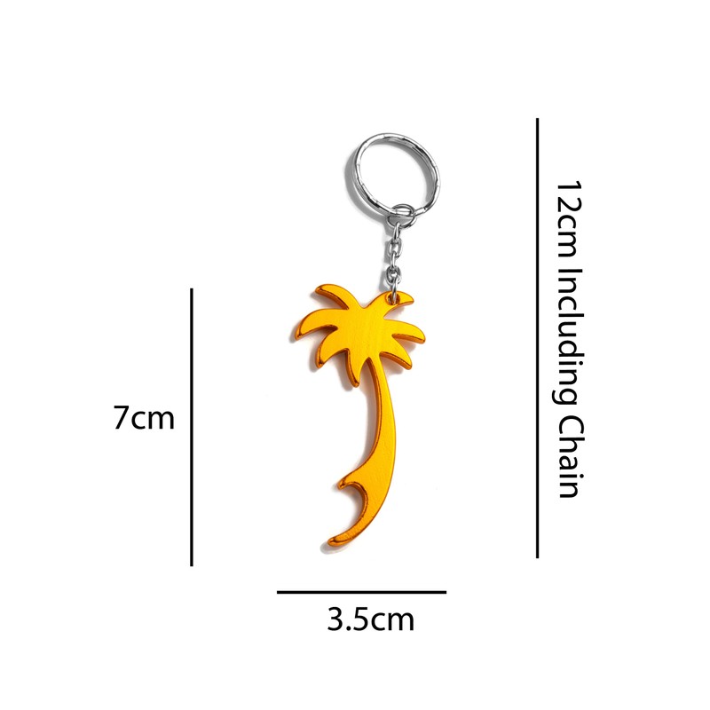 Gold Palm Tree Keyring Keychain Bottle Opener