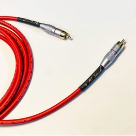 A1 Sound Van Damme Red Ultra X Subwoofer Cable 3 Metre Single Length Terminated With Gold Plated RCA Phono Plugs.