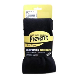 Calcetines Preven-t Caballero Algodón Control Varices, Compresión moderada 19-21 mm/Hg (Grande, Azul Marino)