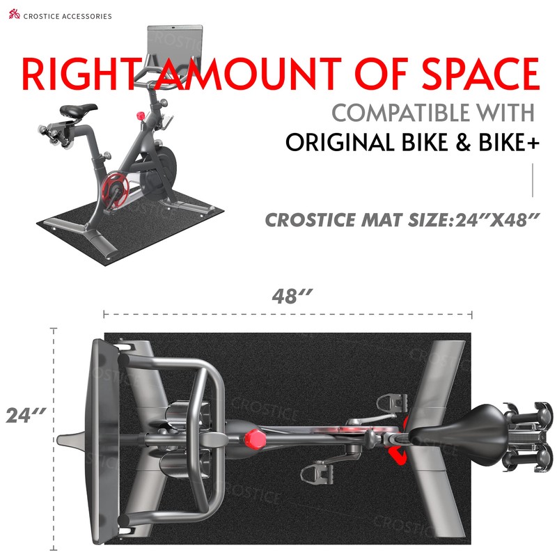 Crostice Bike Trainer Mat Compatible with Peloton Bike, for Treadmill