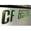 3D Lettering Boat Registration Stickers - Domed Carbon Fiber Numbers