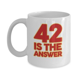 42 IS THE ANSWER Dont Panic Hitchhikers Guide to the Galaxy Mug (11oz)