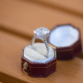 AINUOSHI 6-5ct Engagement Ring, Cushion/Oval/Emerald Cut Solitaire Cubic Zirconia,925 Sterling Silver, Jewelry Box Packed, Zirconia,925 Sterling Silver,Platinum,Metal,Leather, Cubic Zirconia