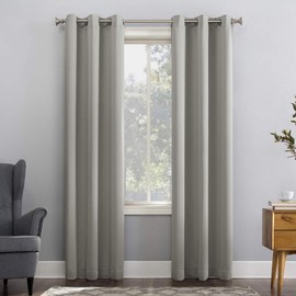 Sun Zero Easton Energy Saving Blackout Grommet Curtain Panel, 40" x 63", Silver Gray